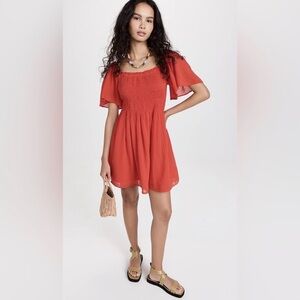 Velvet by Graham & Spencer Vibrant Red Cotton Gauze Mini Dress